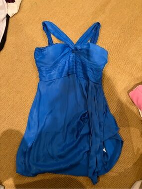 SAYLOR Electric Blue One-Shoulder Chiffon Dress